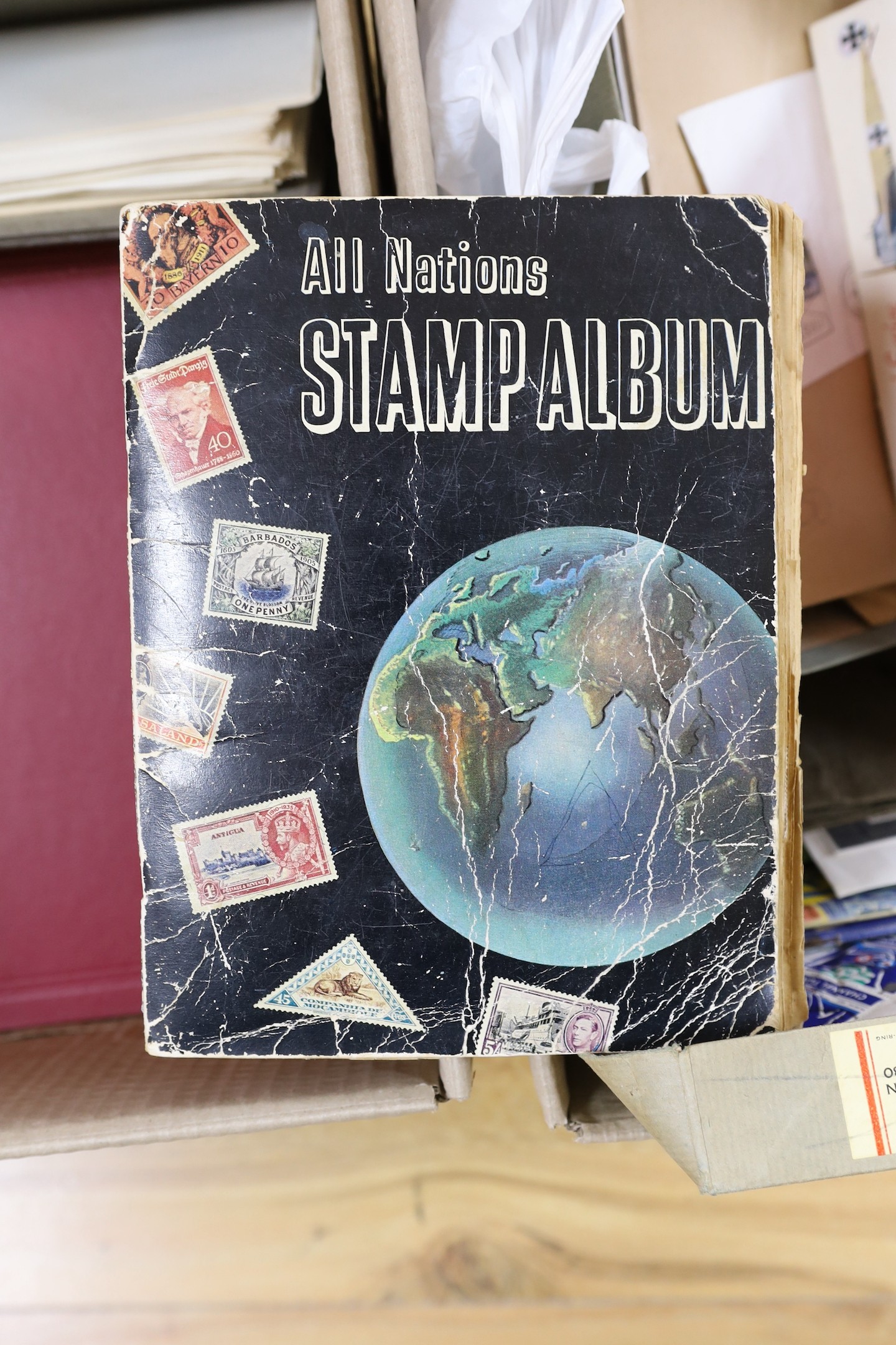 Various world stamps in albums, plus loose (2 boxes)